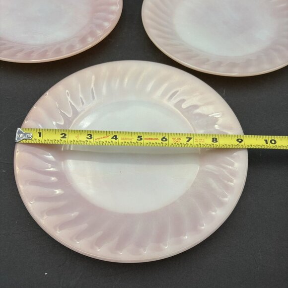 Set of 3 VTG 50s Fire King Pink‎ Swirl 9” Dinner Plates Ovenware Anchor Hocking - Picture 4 of 10